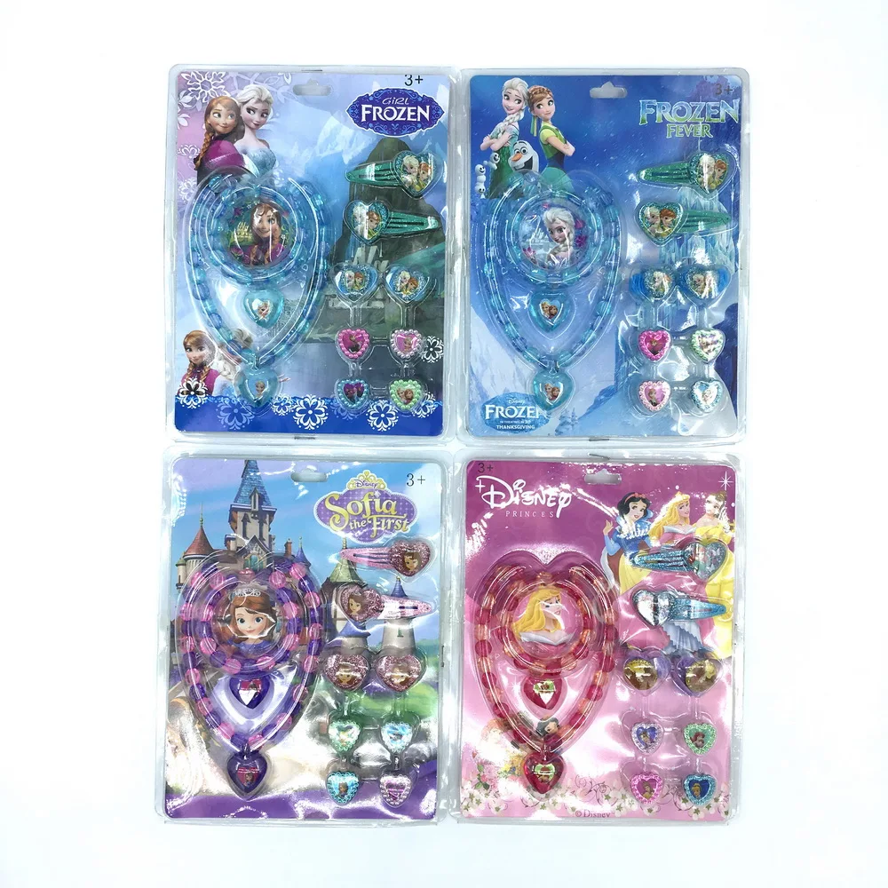 10 шт./лот ожерелье Принцессы Диснея для детей девочек игрушки браслет заколка