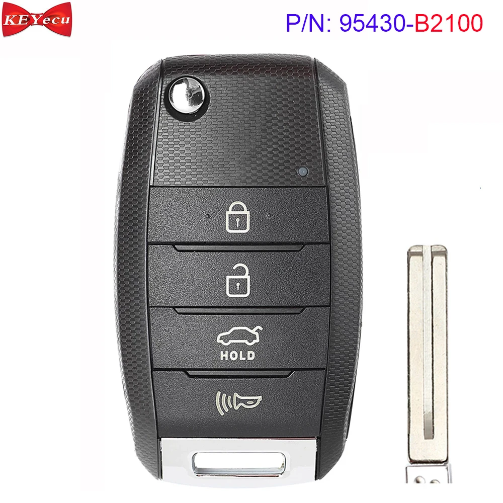 KEYECU для Kia Soul 2014 2015 2016 2017 2018 дистанционный брелок 433 МГц FCC ID: OSLOKA 875T P/N: 95430 B2100|Ключ от