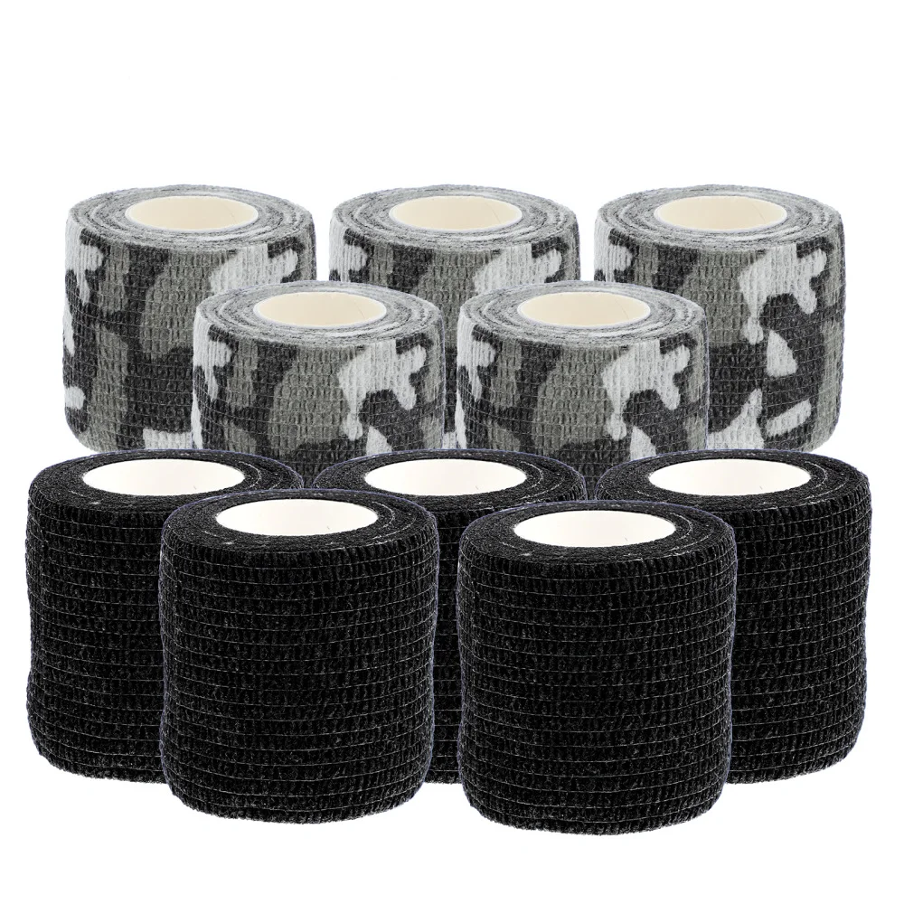 

10 Rolls Protective Self Adherent Wrap Tape Elastic Bandages Tattoos Grip Tape