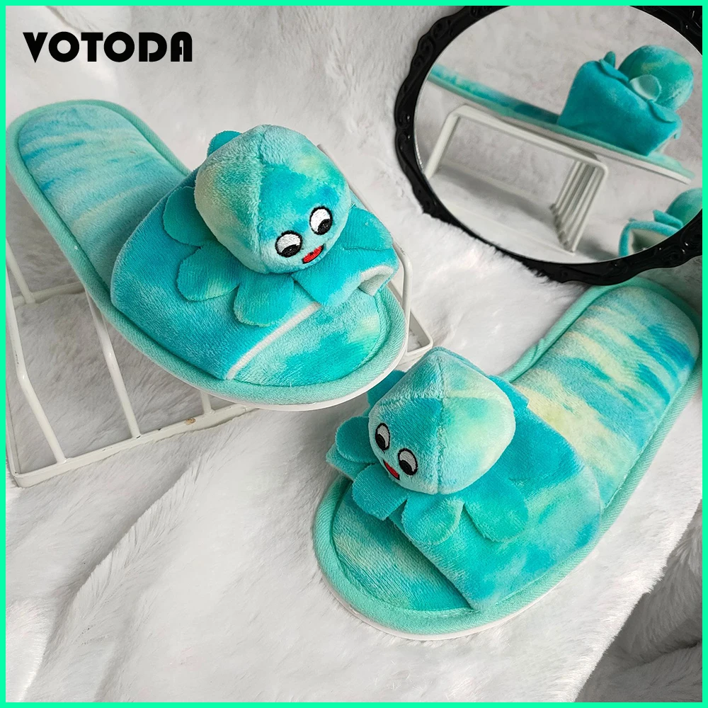 

Шлепанцы женские домашние плюшевые, водонепроницаемые Нескользящие, плоская подошва, сланцы, симпатичные, летняя повседневная обувь в стил...