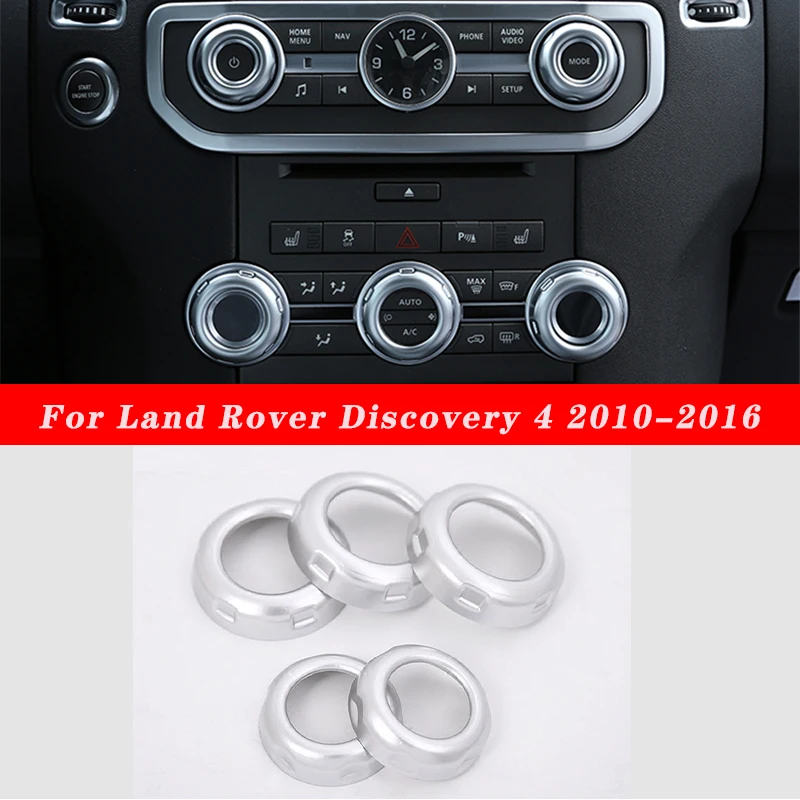 

5 шт. для Land Rover Discovery 4 LR4 Range Rover Sport Freelander 2 ABS хромированный регулятор громкости кондиционера крышка аксессуары для отделки