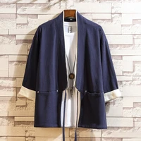 mens cotton linen kimono plus size 5xl leisure cardigan outwear haori japanese jackets thin coat traditional clothing kung fu