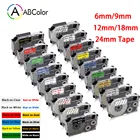 Лента для принтера CASIO XR-12WE, XR-9WE, XR-6WE, XR-18WE, XR-24WE, XR, 12WE, XR-12YW, для изготовления этикеток CASIO KL-60, 69121824 мм