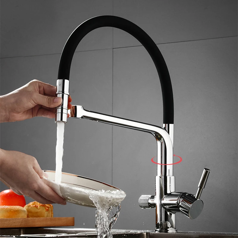 

Кухонный смеситель, кран для очистки воды на раковину, из латуни, с фильтрованной водой, крепление на кухню