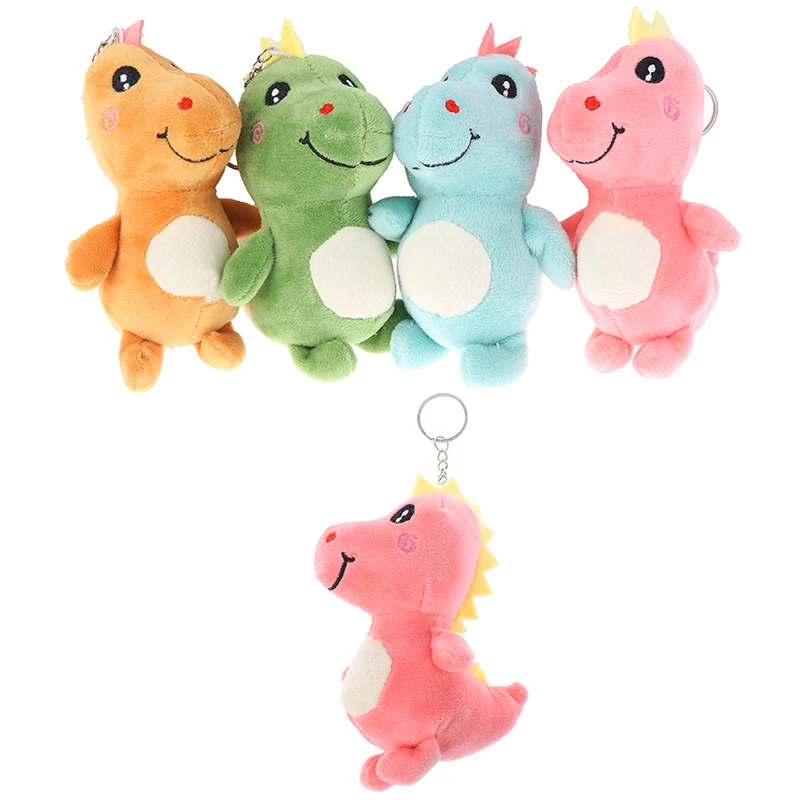 

1pc 12cm Dinosaur Plush Toy Stuffed Soft Pendant Dolls With Keychain Keyring Gifts car key ring