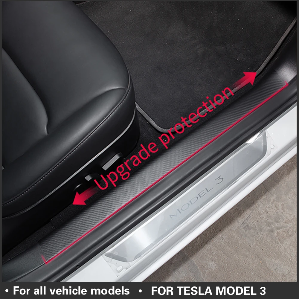 4 шт. протектор на порог для автомобиля Tesla модель 3 педали защита от царапин двери