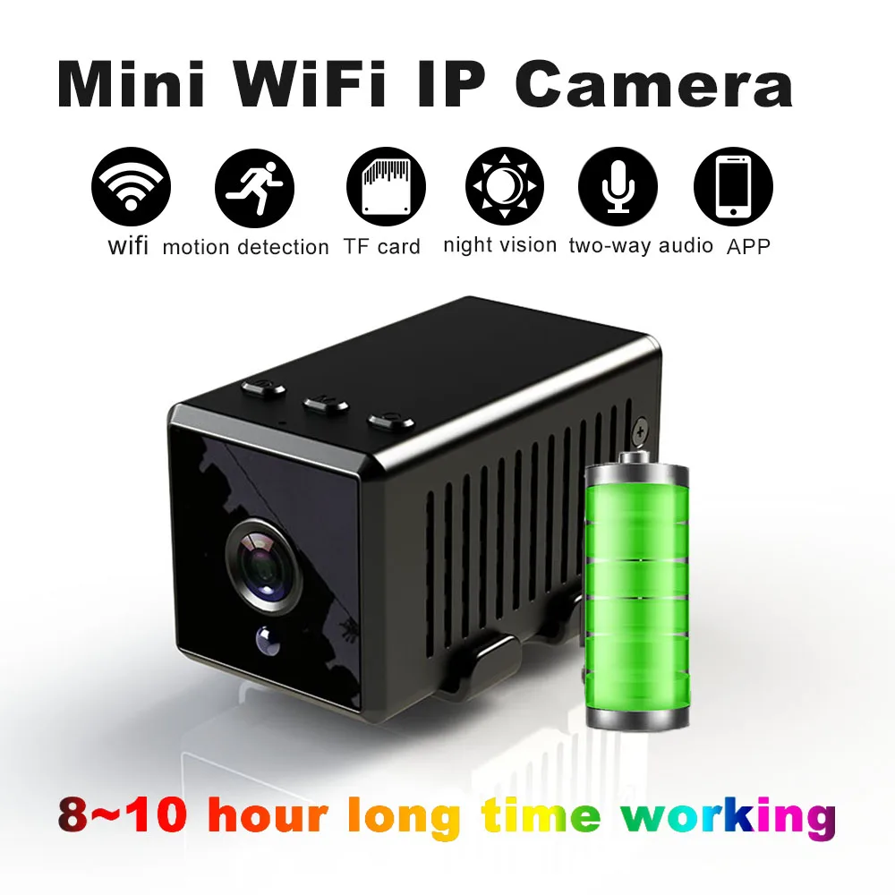 1080P HD мини Портативная Wi Fi ip камера батарея долгое время работы видео голосовой