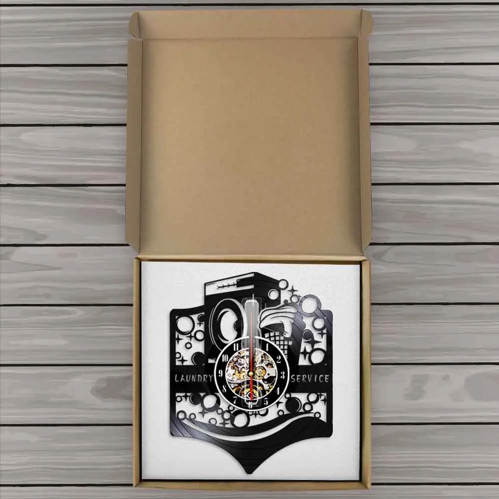 Стирка для бизнеса Настенный декор виниловая запись настенные часы современный