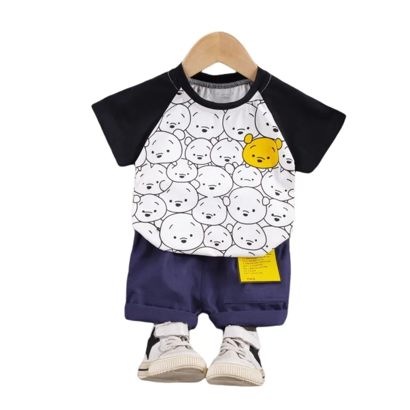 

Summer Baby Cortoon Clothes Children Boys Girls Casual T Shirt Shorts 2Pcs/sets Kids Infant Clothing Toddler Cotton Sportswear