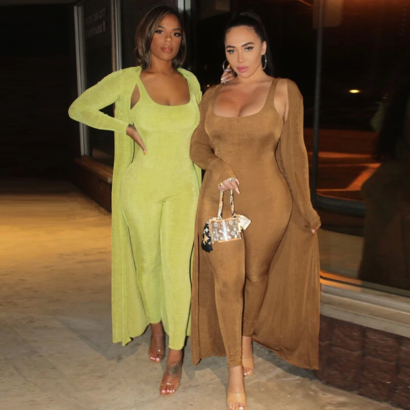 

2020 осень-зима женский спортивный костюм с длинным рукавом Облегающий комбинезон и куртка из искусственной кожи PU ветровка; Комплект из 2 пре...