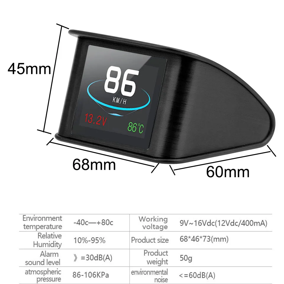 Автомобильный проекционный дисплей P10 OBD2 цифровой бортовой компьютер спидометр
