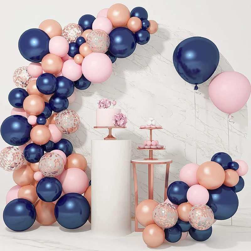 

1Set Matte Navy Blue Balloons Garland Arch Wedding Decorations Gender Reveal Anniversary Birthday Party Decor Rose Gold Ballon