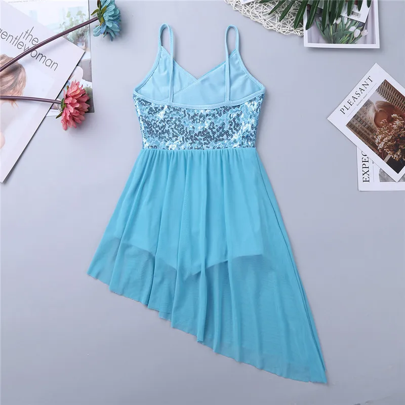 Детское блестящее балетное трико ChicTry с блестками женское платье для катания на