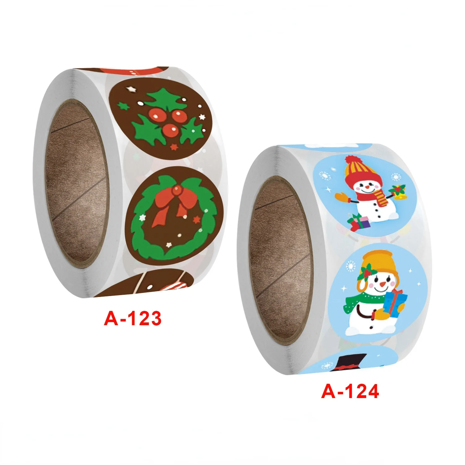 

500pcs 8 Designs 1 Inch Christmas Theme Seal Labels Stickers for DIY Gift Baking Package Envelope Stationery Decoration
