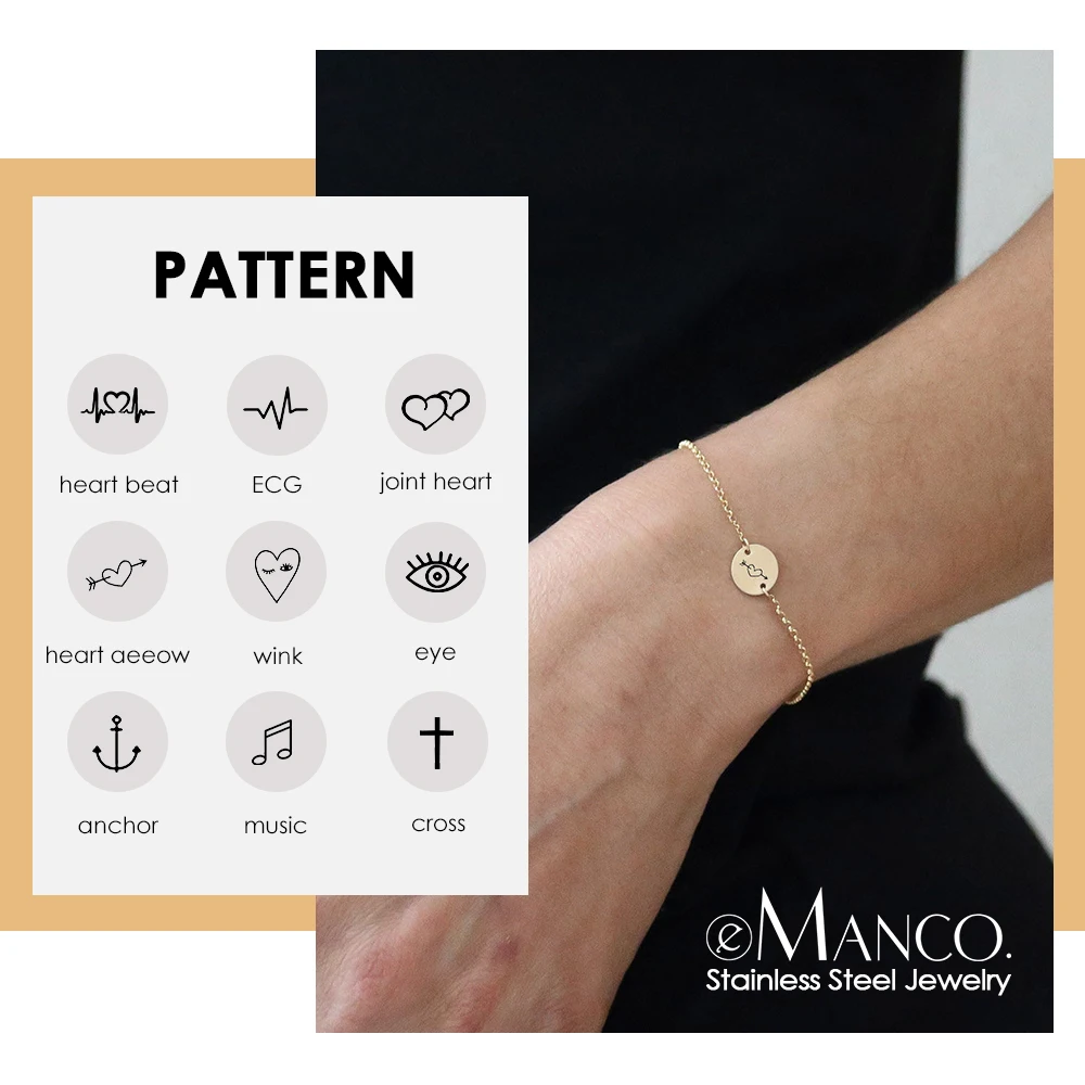 Женский браслет с шармами eManco из нержавеющей стали 316L крестом украшение на