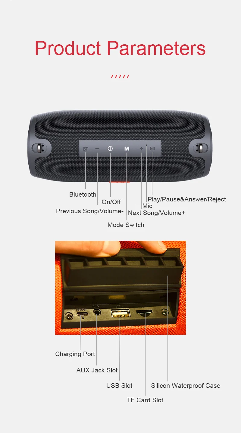 Колонка Bluetooth портативная Колонка Беспроводная портативная звуковая коробка 20 Вт стерео Бас Сабвуфер fm-радио Бумбокс AUX USB PC звуковая панель динамики для iPhone Xiaomi Huawei акустическая система