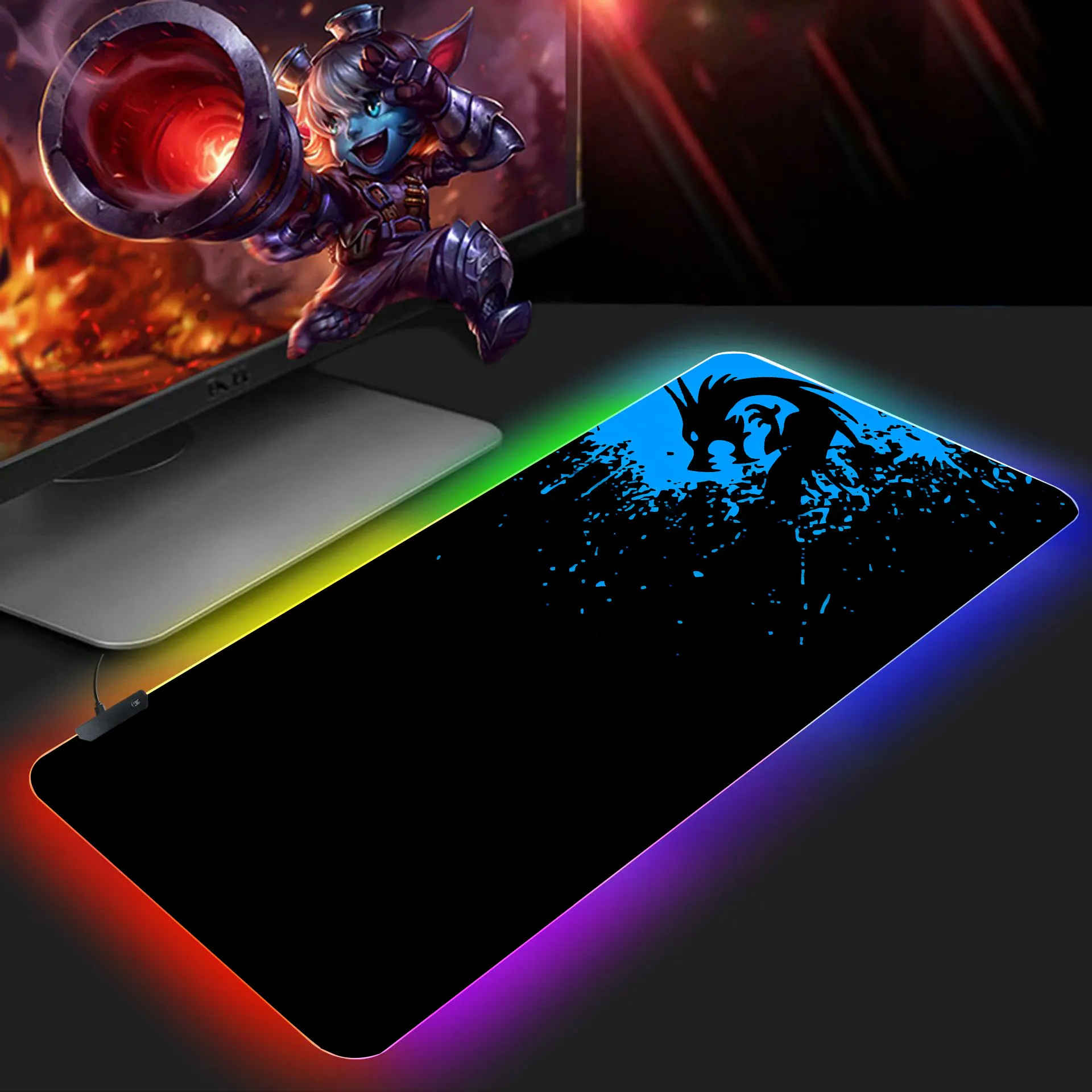 

Игровой коврик для мыши RGB, компьютерный коврик для мыши, большой игровой резиновый нескользящий коврик для мыши, большой коврик для мыши в с...