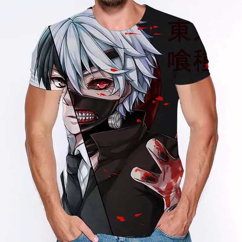 

Men T Shirts Tokyo Ghoul 3D Print T Shirt Summer Casual Tshirts 2021 New Oversize Short Sleeve Cool Streetwear Tokyo Ghoul Women