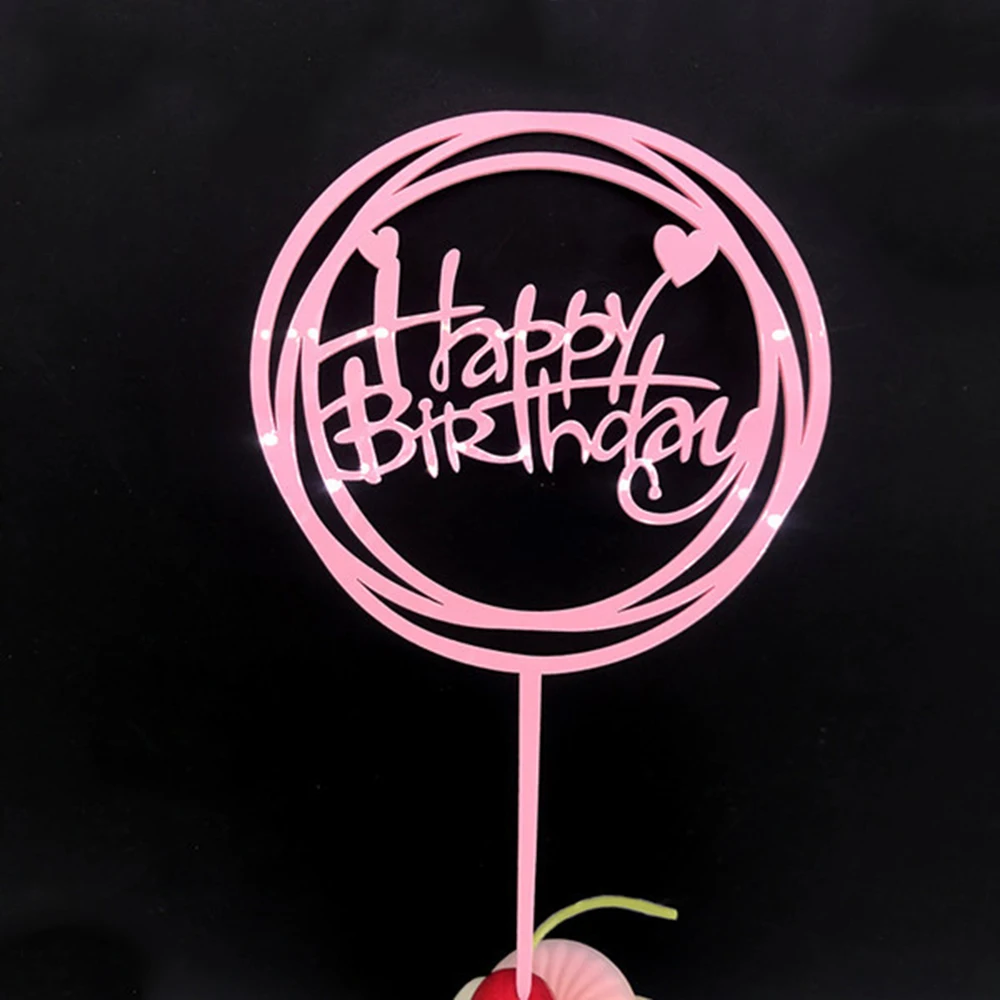 Торт Топпер флажки для кексов с днем рождения акриловая кухонная посуда выпечки