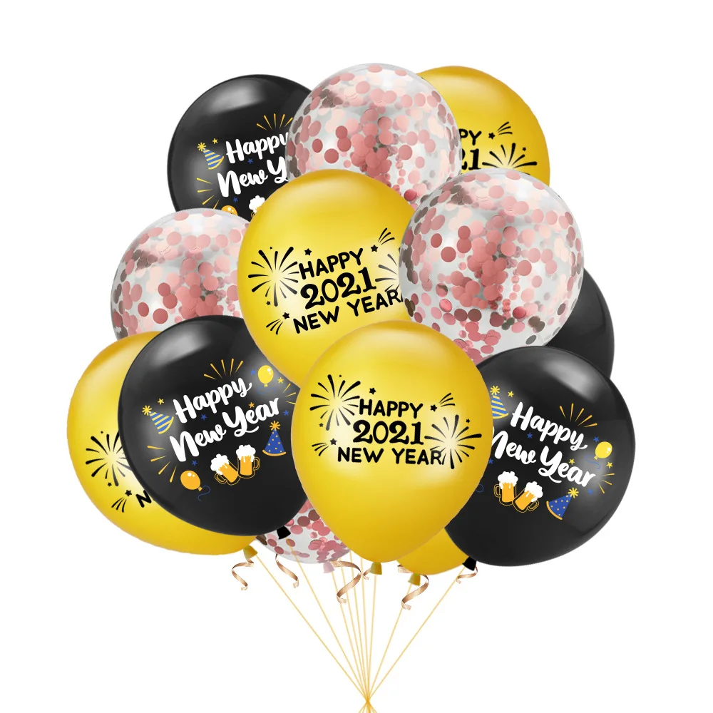 2021 латексные воздушные шары 12 дюймов с Новым годом рождественские украшения для