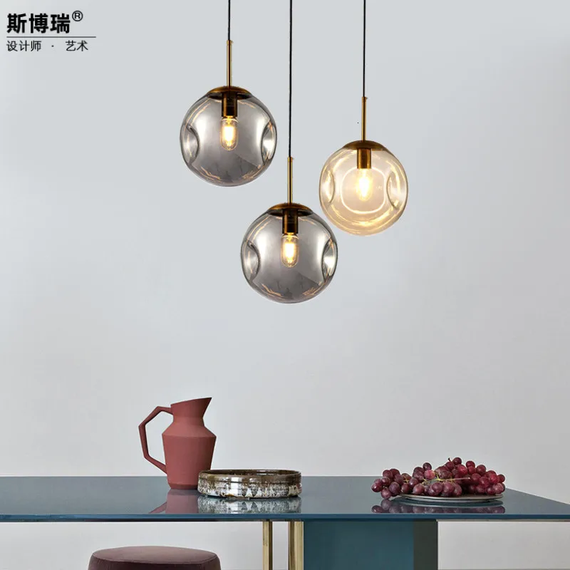 Светильник роскошная стеклянная сфера прикроватная тумбочка для спальни