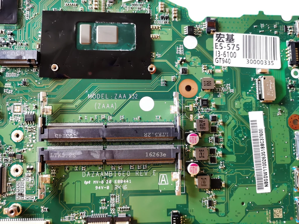 Оригинальный Для ACER E5-575 E5-575G Материнская плата ноутбука I3-6100U DAZAAMB16E0 NBGDW11002