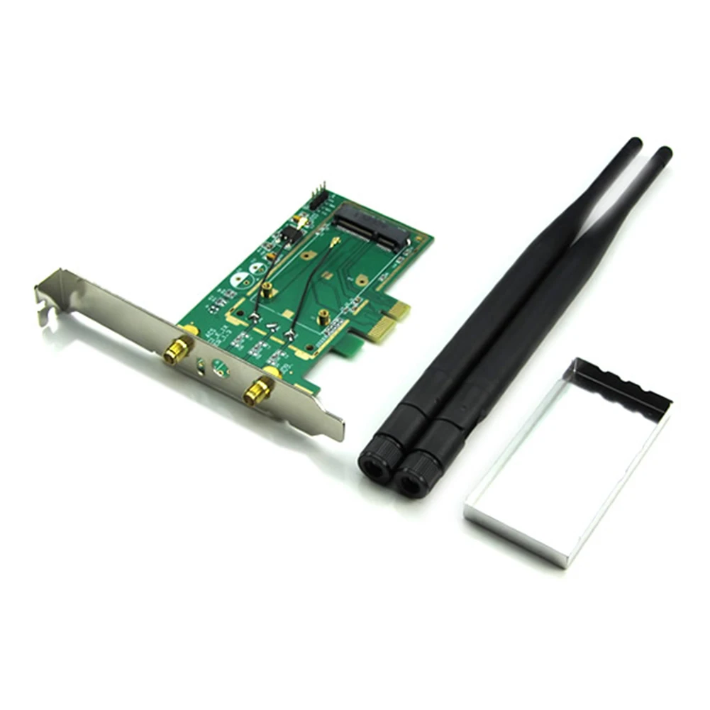 Беспроводная карта Wi-Fi Mini PCI-E Express на адаптер с 2 антеннами внешняя сетевая ПК Bluetooth