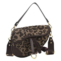 brand fashion all match leopard print saddle bag shoulder messenger bag handbag handbag shoulder bag