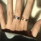 Нержавеющая сталь знак зодиака кольца для мужчин и женщин цвета: золотистый, серебристый цвет открыт Регулируемый двенадцать созвездий кольцо мужской женский ювелирные изделия