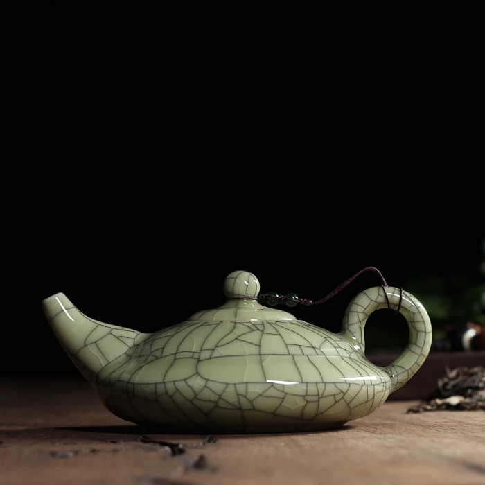 Новинка горячая Распродажа хрустящая глазурь Ge Kiln Longquan Celadon чайный горшок 300 мл