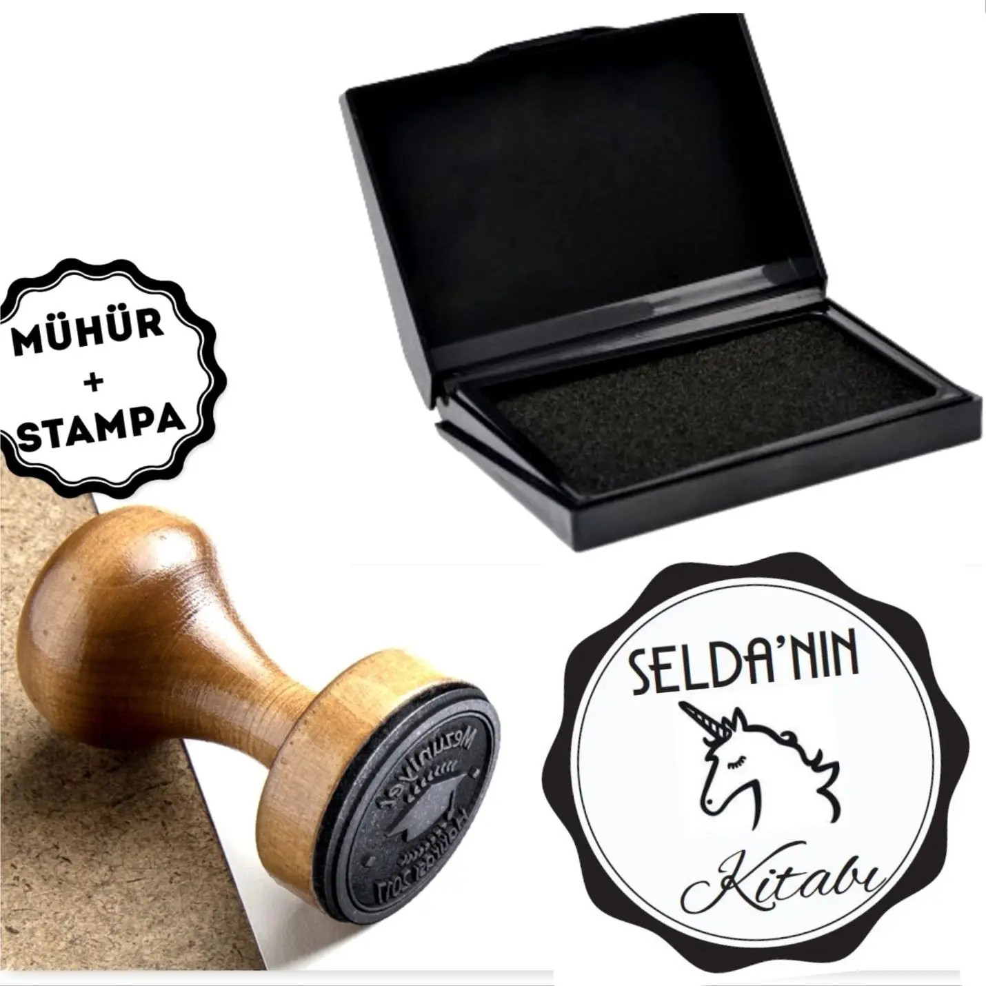 

Персонализированные именем деревянные книжные Seal-A111