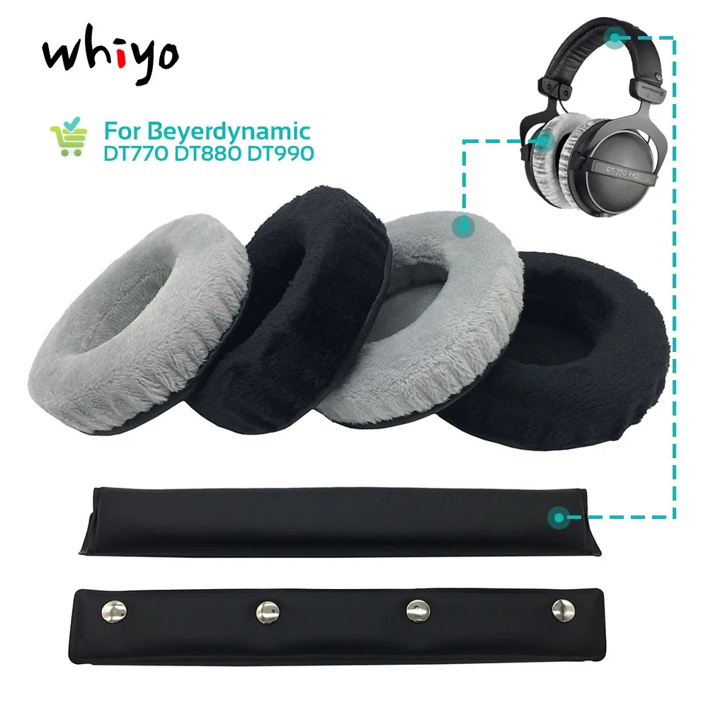 

Whiyo Replacement Ear Pads Headband for Beyerdynamic DT770 DT880 DT990 Headphones earpads Cushion Bumper Cover Cups