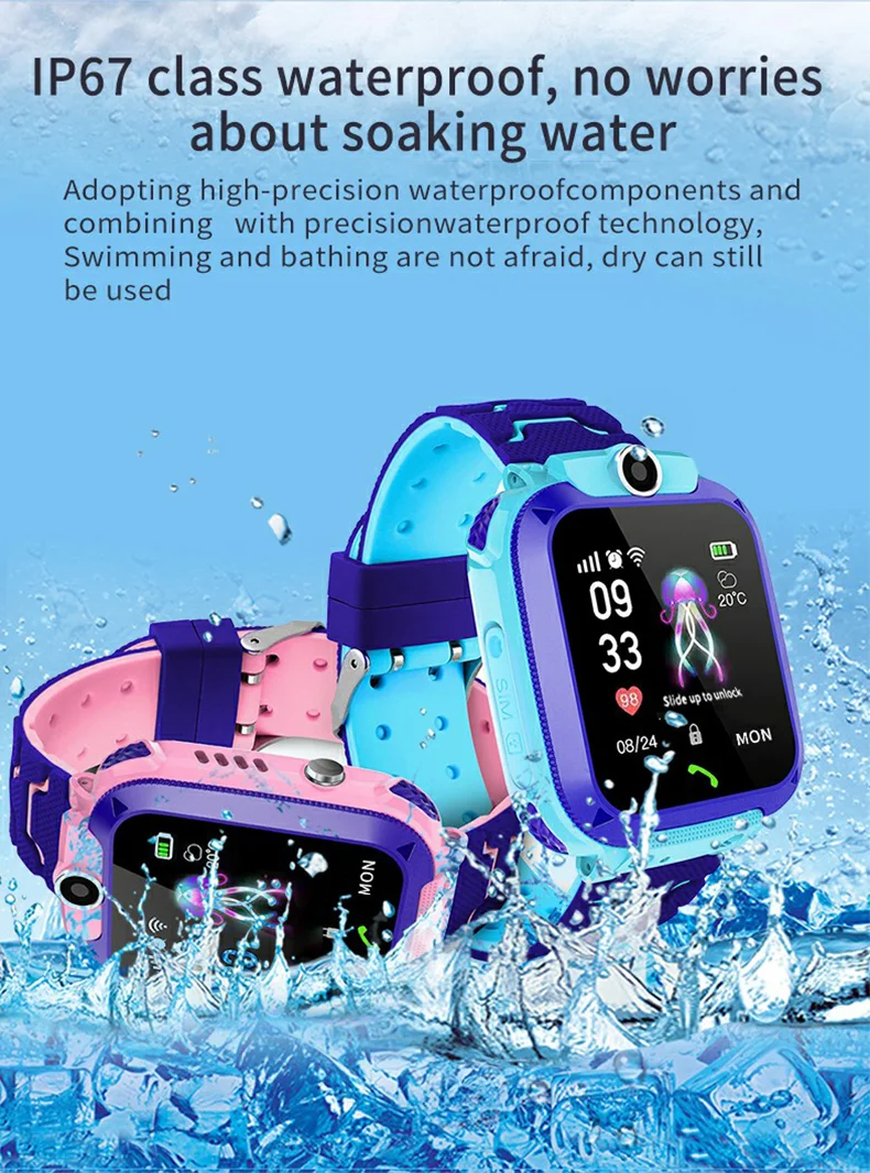 

Kids Smart Watch 2020 SOS Phone Watches Smartwatch use Sim Card Photo Waterproof IP67 Children Watch Gift boys girls IOS Android