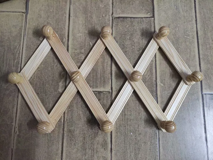 Деревянная складная настенная вешалка в простом стиле для спальни Бамбуковая