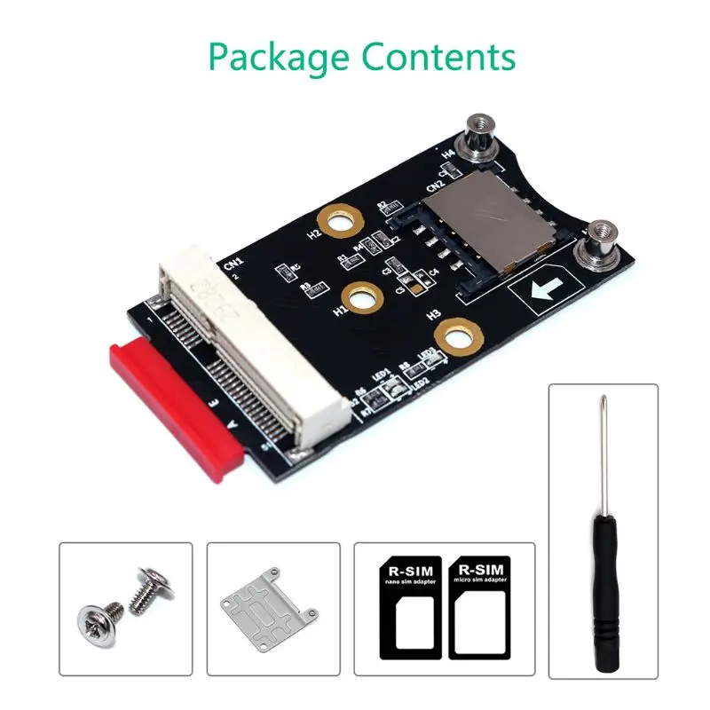 Mini PCI E к M.2 (NGFF) ключ A/E адаптер с слотом для sim карты WiFi WWAN LTE модуль 3G/4G чистая работа