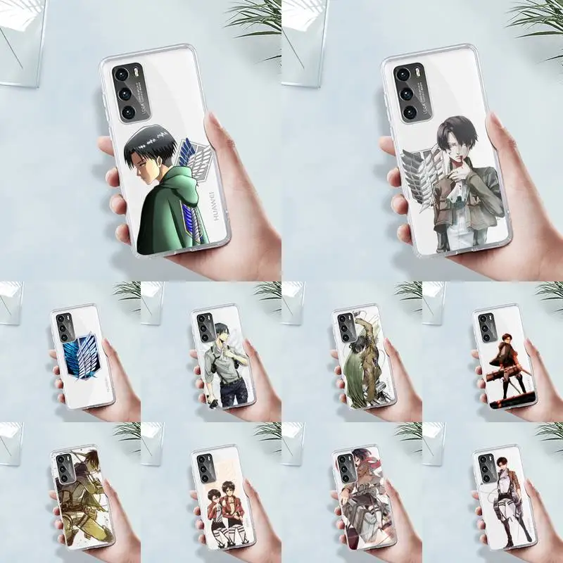 

Attack on titan anime Phone Case Transparent For Huawei MATE P 40 30 20 10 pro plus lite X 5G Soft TPU Clear Mobile bags