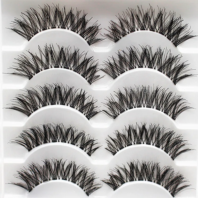 Женский модный изящный макияж ручной работы 5 пар натуральных длинных толстых