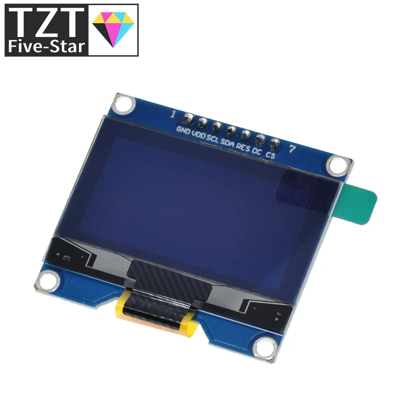 

Модуль органического светодиода TZT SSD1309, 1,54 дюйма, 7 контактов, белый, синий, совместимый с SSD1306 SPI интерфейсом 128*64
