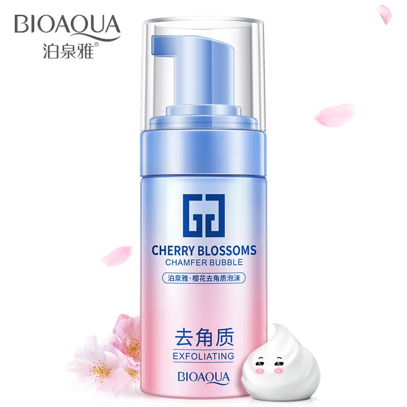 Without box BIOAQUA вишневые цветы отшелушивают фасок пузырь Сакура увлажняющая аминокислота Гиалуроновая кислота богатая пена - Цвет: Without box