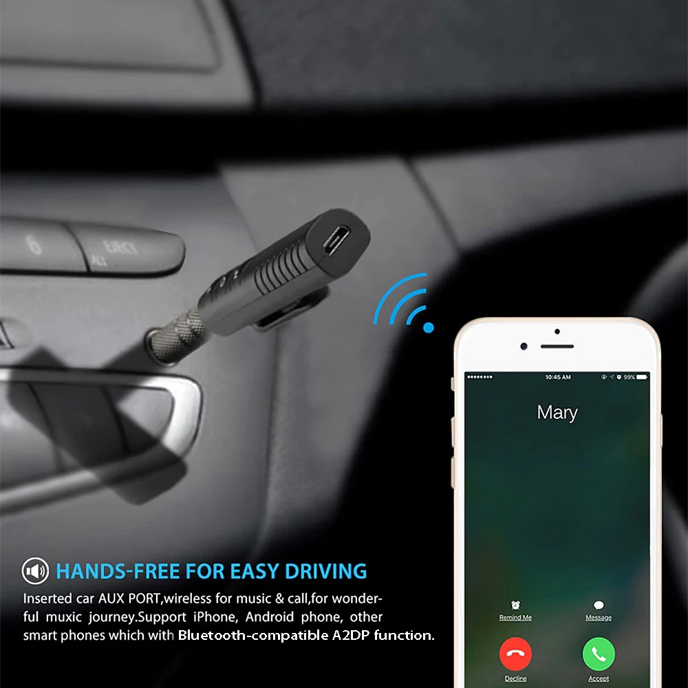 Автомобильный ресивер совместимый с Bluetooth беспроводной адаптер 3 5 мм Aux аудио