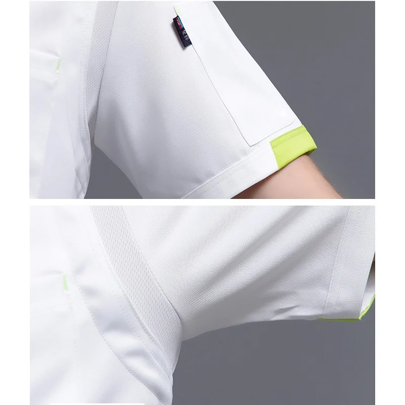 Куртка шеф-повара для мужчин и женщин пальто кухни куртка с коротким рукавом