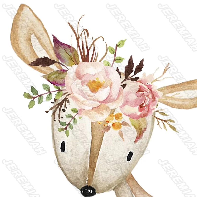 

Cartoon Rabbit Deer Animal Poster Nordic Style Wall Art Canvas Print Painting Modern Living Room Decoration