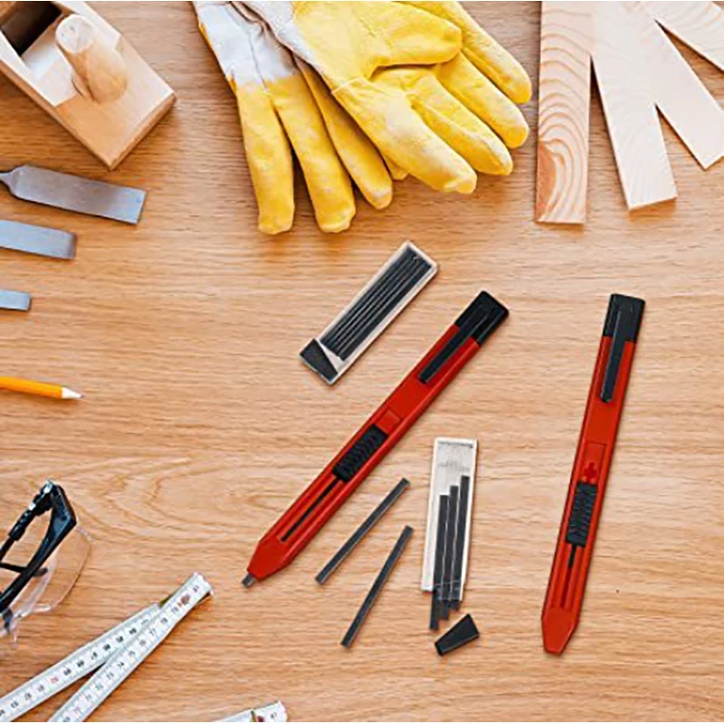 

Твердый плотничный карандаш с 6 заправляемыми выводами, встроенная точилка, механический карандаш с глубоким отверстием, инструмент для ма...