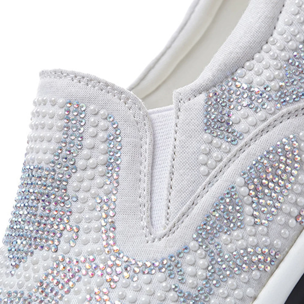 Туфли женские на платформе и высоком каблуке дышащие со стразами толстая подошва