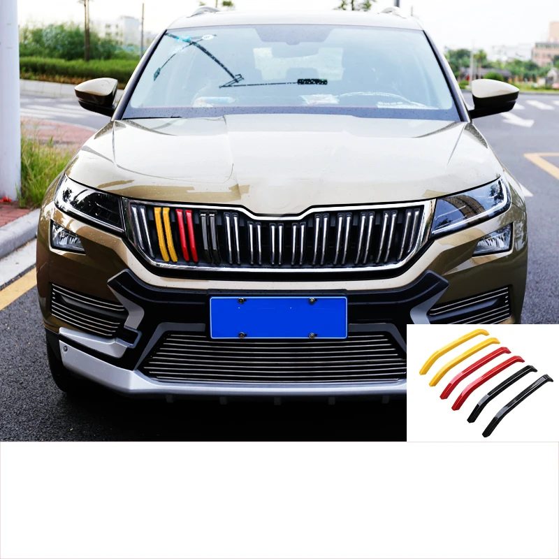 Lsrtw2017 Abs автомобильный передний гриль средняя сетка планки автомобиля Стайлинг для Skoda Kodiaq Gt интерьерные молдинги аксессуары - Название цвета: co-driver 2