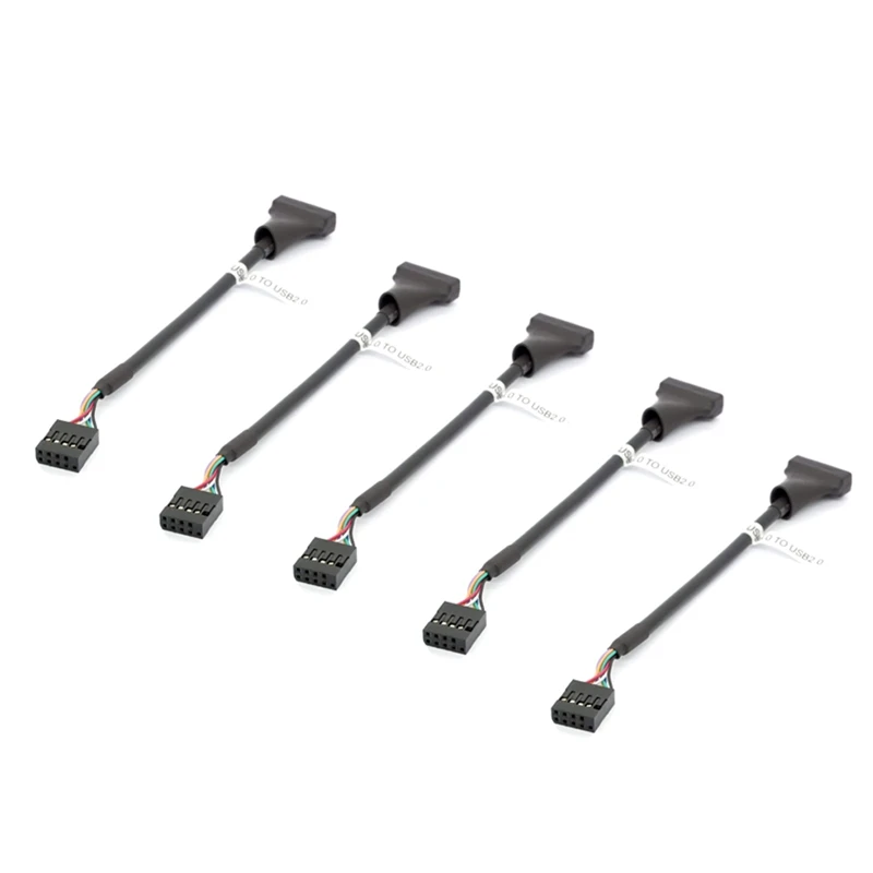 

5 штук в наборе USB 3,0 20-контактный разъем "папа" в USB "Мама", 2,0 9 Pin Материнская плата Женский USB кабель для передачи данных адаптер конвертер для ...
