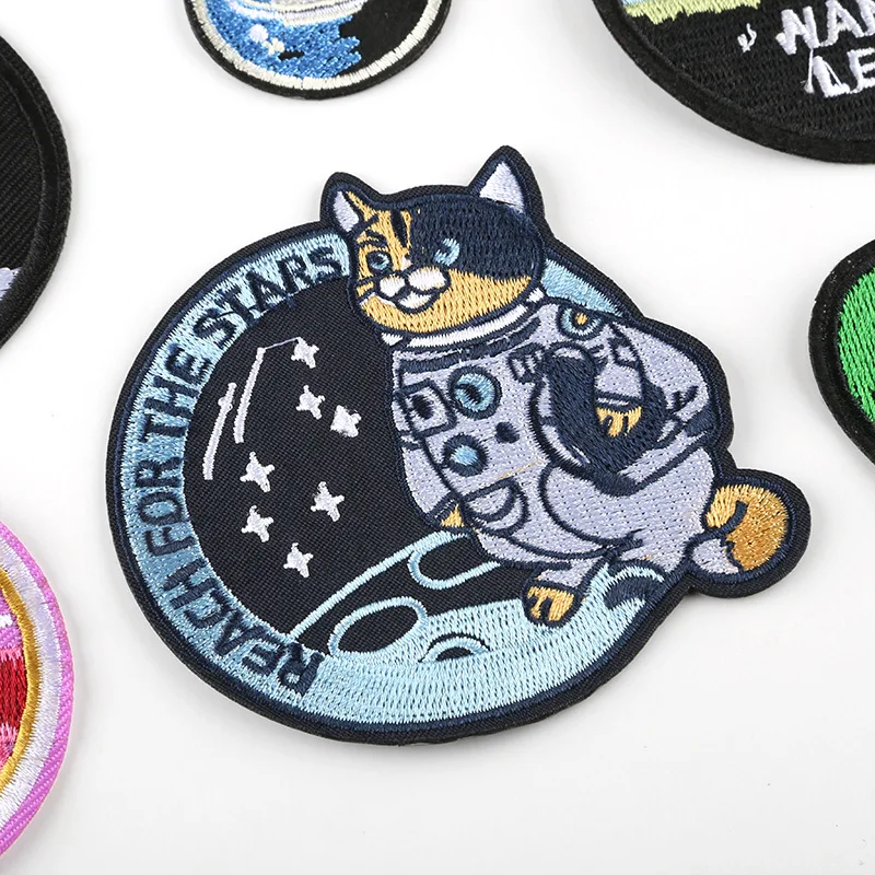 Термоклейкие патчи с вышивкой инопланетянина летающая тарелка детское