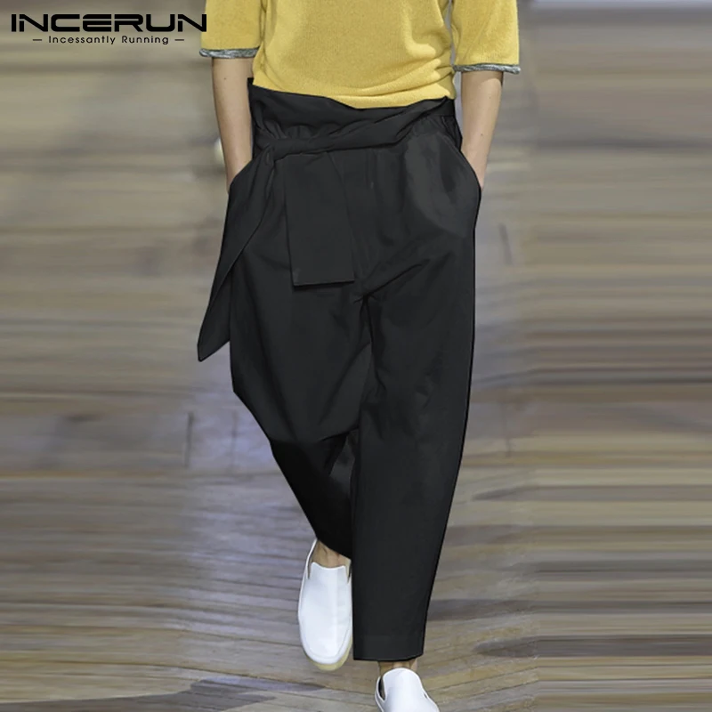 

INCERUN 2021 American Style New Men's Fashion Pantalons Hot Sale Male Harem Trousers Cropped Solid Comeforable Long Pants S-5XL