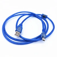 1 5m mini usb 5pin to usb 2 0 adapter data cable double shileded copper wire blue