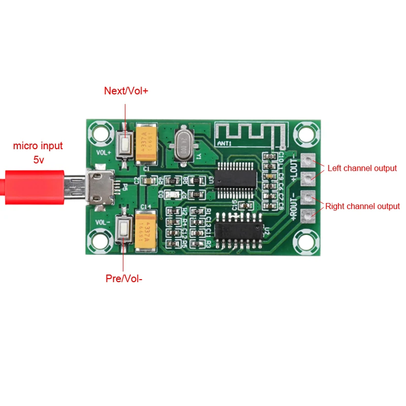Цифровой Усилитель PAM8403 с Bluetooth плата 3 Вт + стерео двухканальный усилитель звука